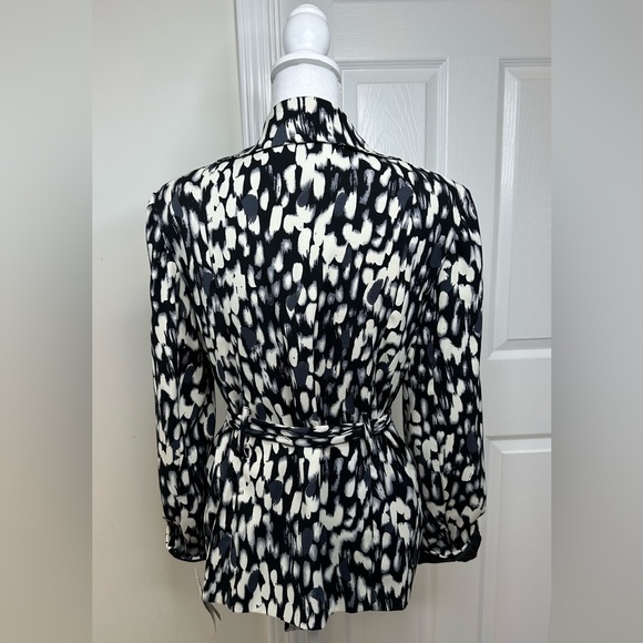 Macyβs NWT NY COLLECTION ANIMAL PRINT LINED BLAZER JACKET π - Picture 7 of 12